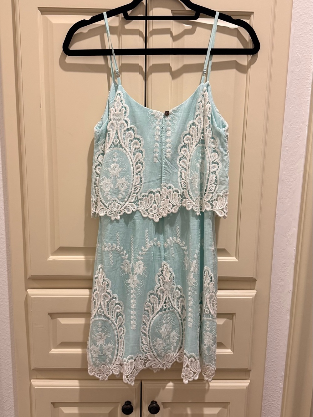 Dolce Vita Mint Lace-Trim Spaghetti Strap Mini Dress - Picture 4 of 5